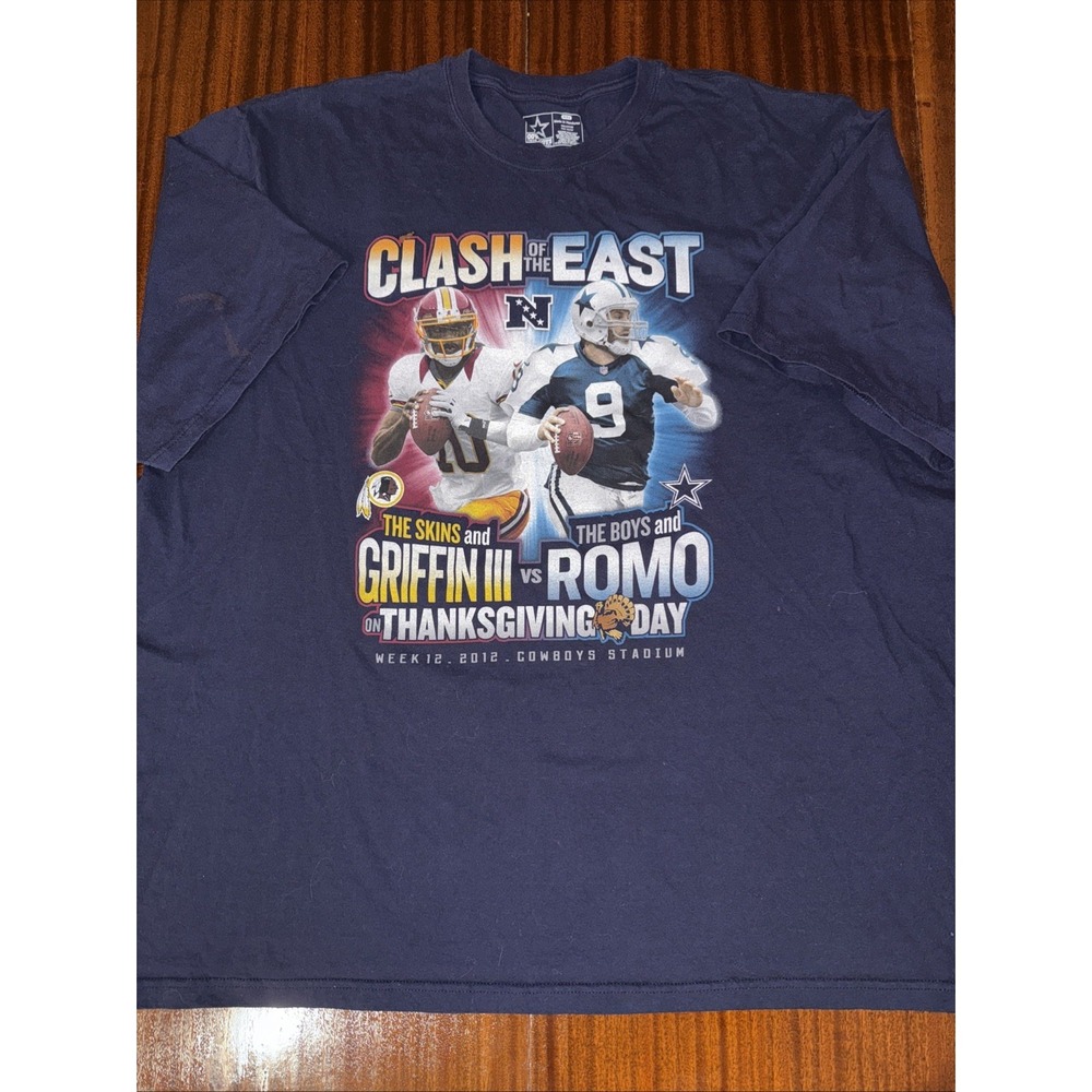 Dallas Cowboys T Shirt 2012 Clash Of The East VS. Redskins 4XL Romo Football - Picture 2 of 6